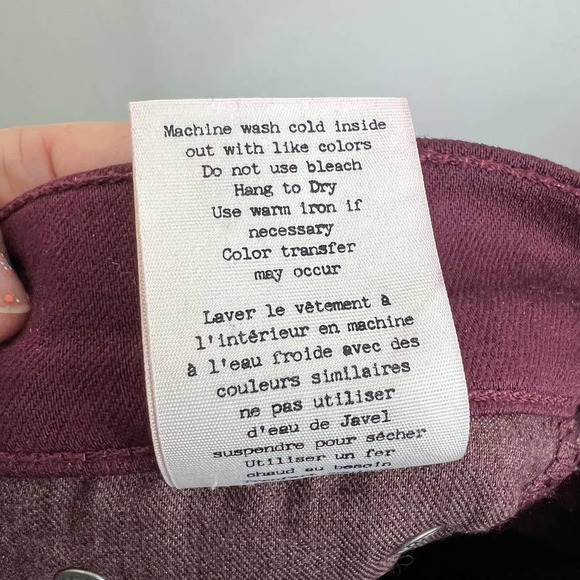 Rag & Bone Skinny Jeans in Port Burgundy Size 27 - Picture 14 of 15